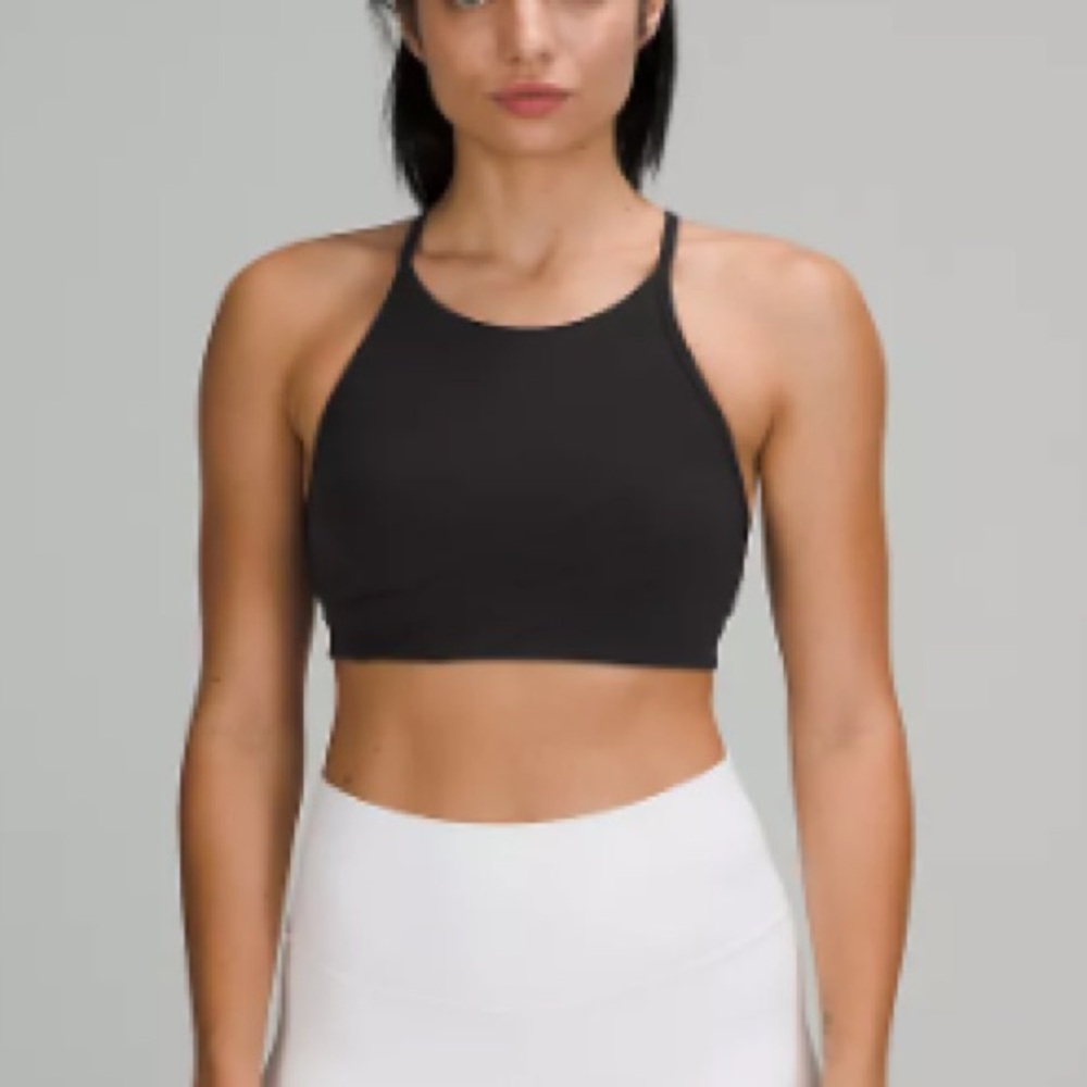 Lululemon Athletica Black Flow Y High Neck Sports Bra